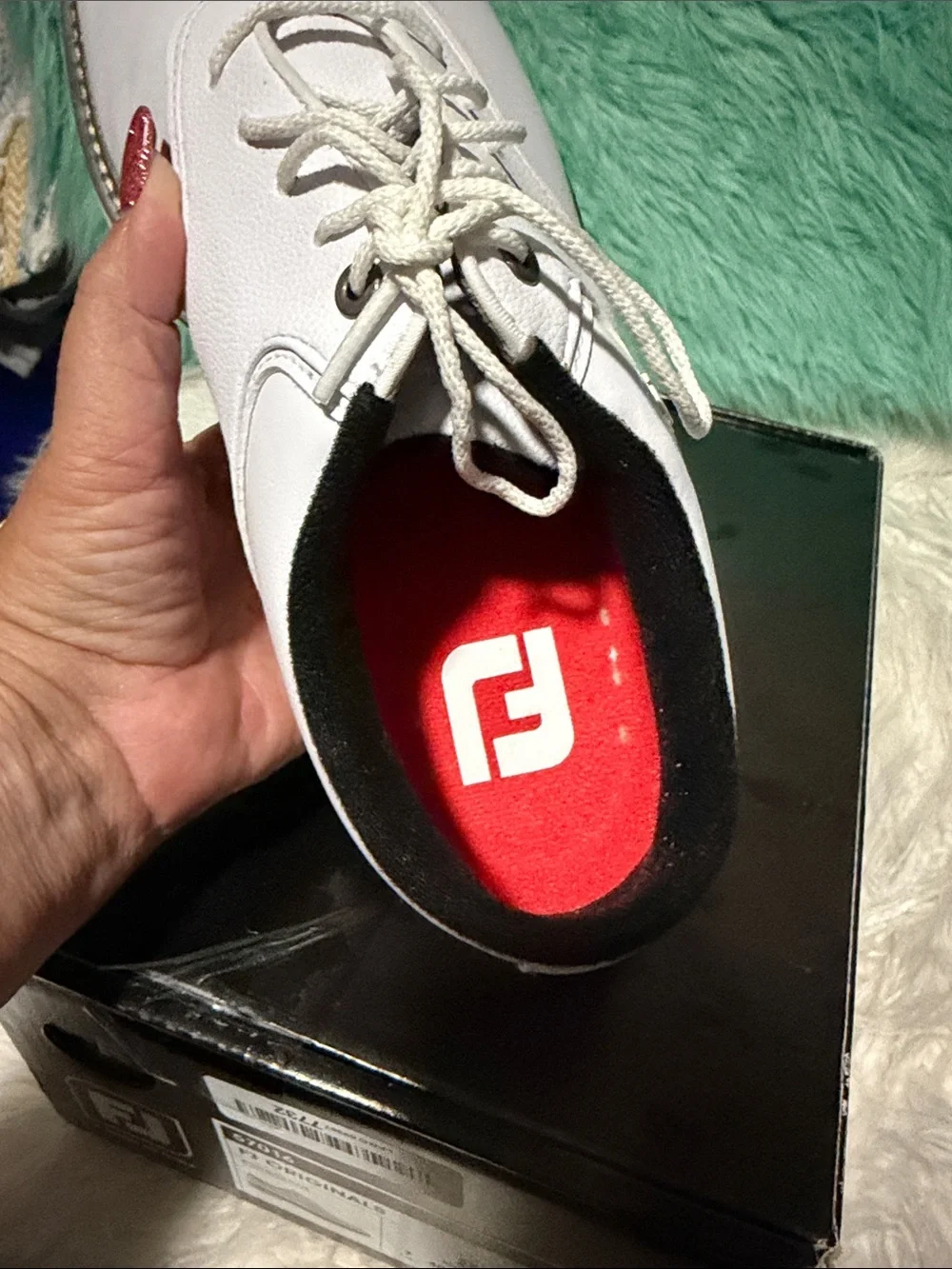 NIB FootJoy White Leather Men’s Golf Oxfords Black Lining Mens 8/ Women’s 9.